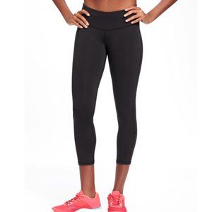 Old Navy Cropped Running Leggings, Black, Size M